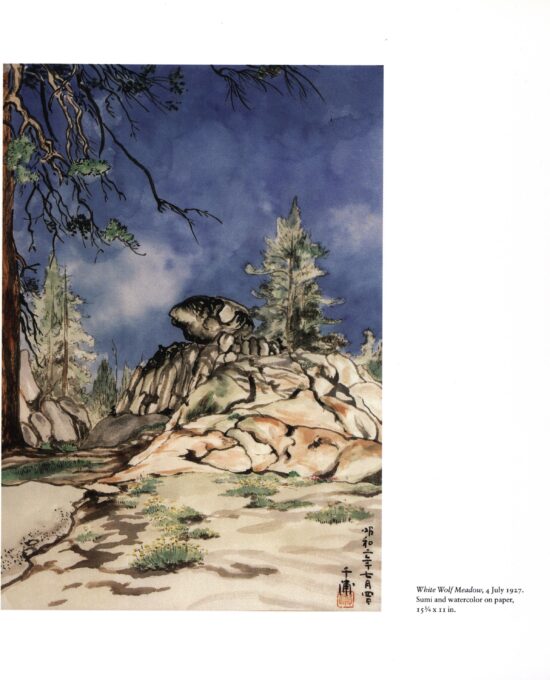 High Sierra “White Wolf Meadows” & “Untitled (granite rocks)” Chiura Obata 1927 Vintage art book page