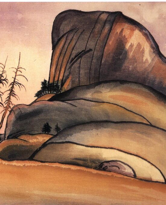 Yosemite Valley “Death’s Grave Pass” Chiura Obata 1930 Vintage art book page