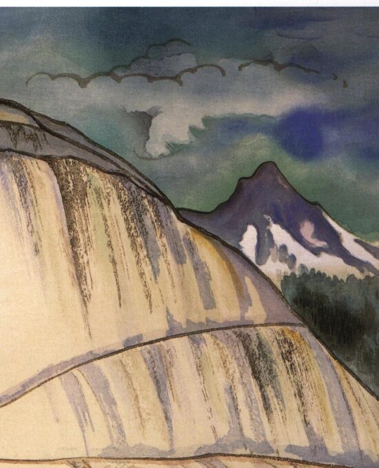 Yosemite Valley “Death’s Grave Pass and Teneya Peak” Chiura Obata 1930 Vintage art book page