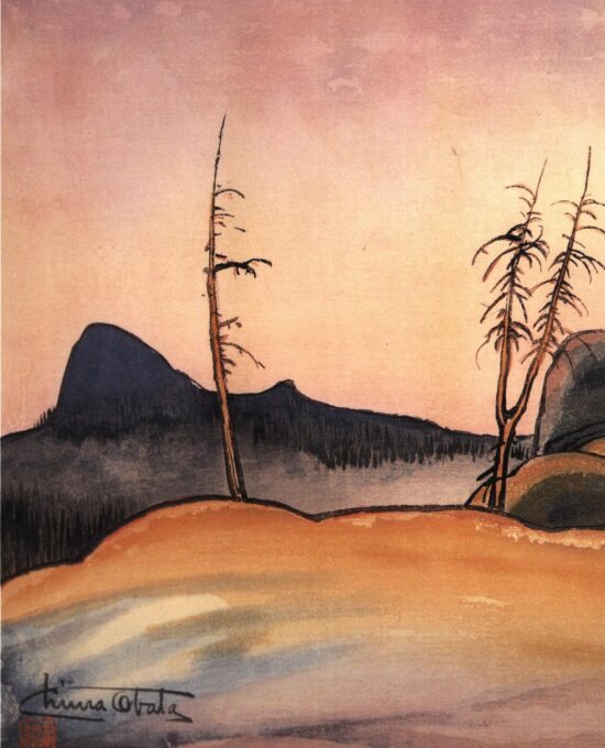 Yosemite Valley “Death’s Grave Pass” Chiura Obata 1930 Vintage art book page