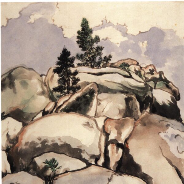 High Sierra "White Wolf Meadows" & "Untitled (granite rocks)" Chiura Obata 1927 Vintage art book page - Image 3