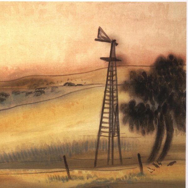 California views "Dawn, Knights Ferry" & "Along Mono Lake" Chiura Obata 1930/27 Vintage art book page