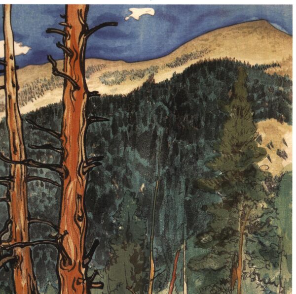 Yosemite Valley "Upper Lyell Fork, near Lyell Glacier" Chiura Obata 1930 Vintage art book page