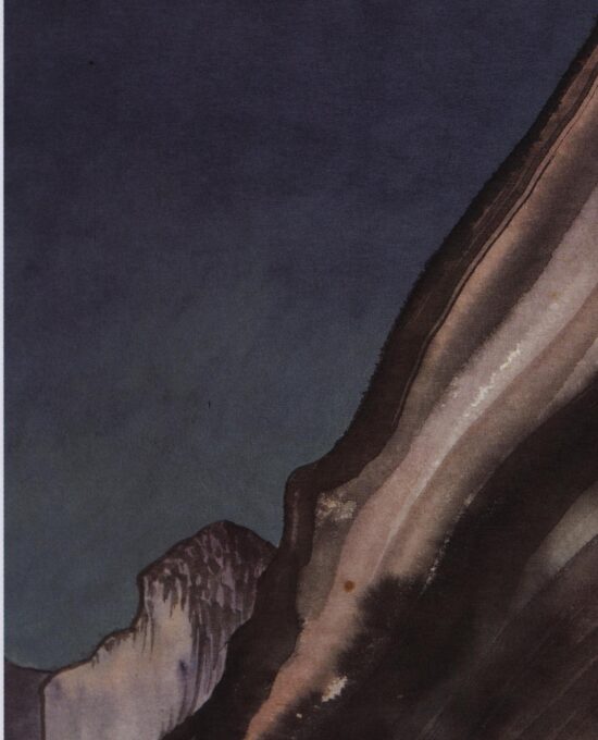 Yosemite Valley “New Moon, Eagle Peak” & “Passing Rain” Chiura Obata 1927/30 Vintage art book page