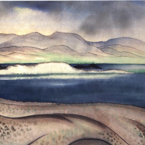 California views "Dawn, Knights Ferry" & "Along Mono Lake" Chiura Obata 1930/27 Vintage art book page - Image 4