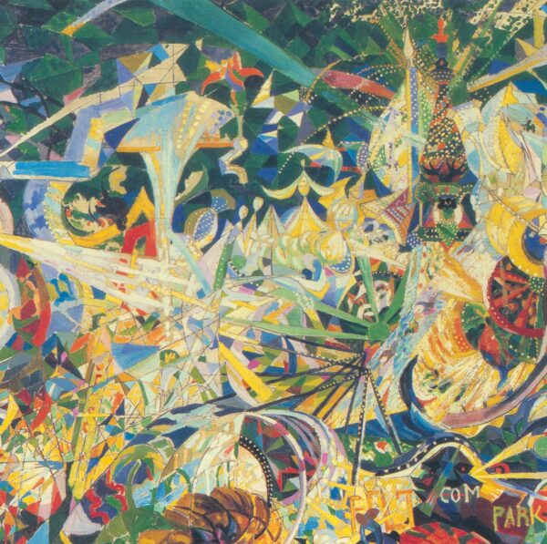 Joseph Stella "Battle of Lights, Coney Island, Mardi Gras" 1913 Vintage art book page
