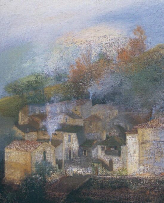 Joseph Stella “Landscape at Mura Lucano, Italy” Vintage art book page
