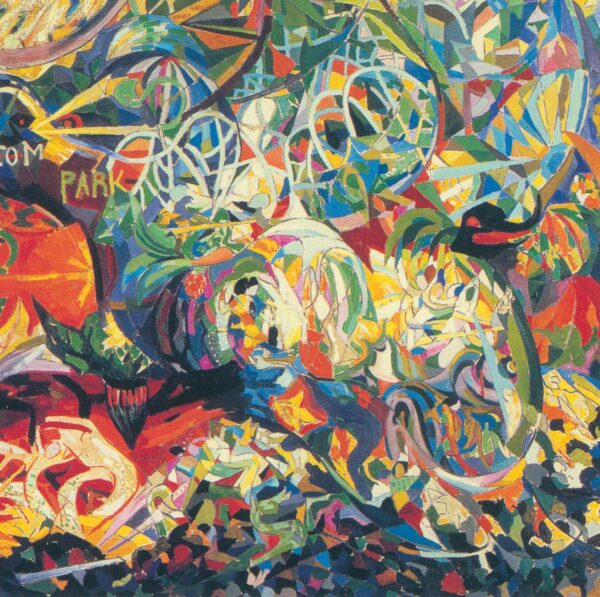Joseph Stella "Battle of Lights, Coney Island, Mardi Gras" 1913 Vintage art book page - Image 2