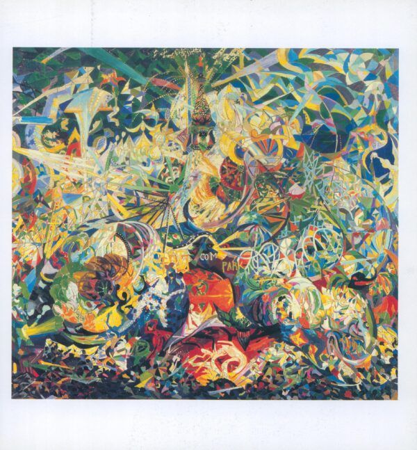 Joseph Stella "Battle of Lights, Coney Island, Mardi Gras" 1913 Vintage art book page - Image 3