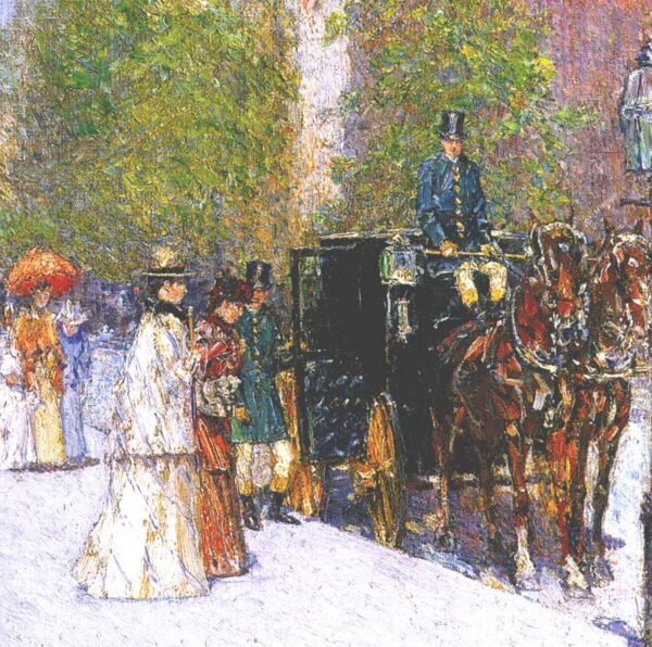 Childe Hassam "A Spring Morning" 1891 Vintage art book page