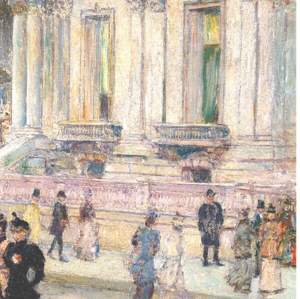 Childe Hassam "The Manhattan Club (Stewart Mansion)" Vintage art book page - Image 2