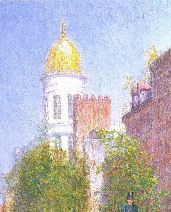 Childe Hassam “A Spring Morning” 1891 Vintage art book page