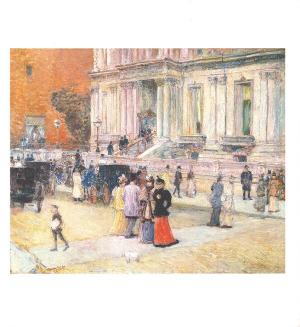 Childe Hassam "The Manhattan Club (Stewart Mansion)" Vintage art book page - Image 3