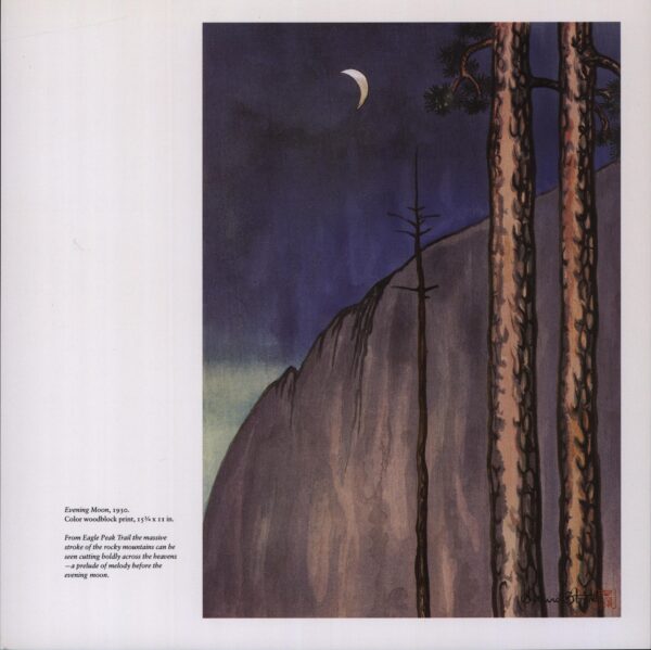 Yosemite Valley "Evening Moon" Chiura Obata 1930 Vintage art book page - Image 3