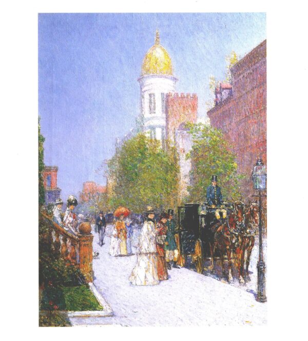 Childe Hassam "A Spring Morning" 1891 Vintage art book page - Image 3