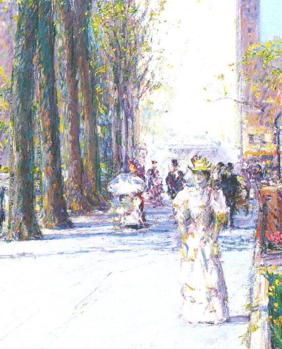 Childe Hassam “Washington Arch, Spring” 1890 Vintage art book page