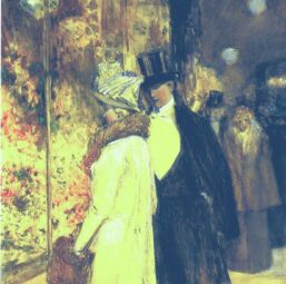 Childe Hassam "New Year's Nocturne" 1892 Vintage art book page