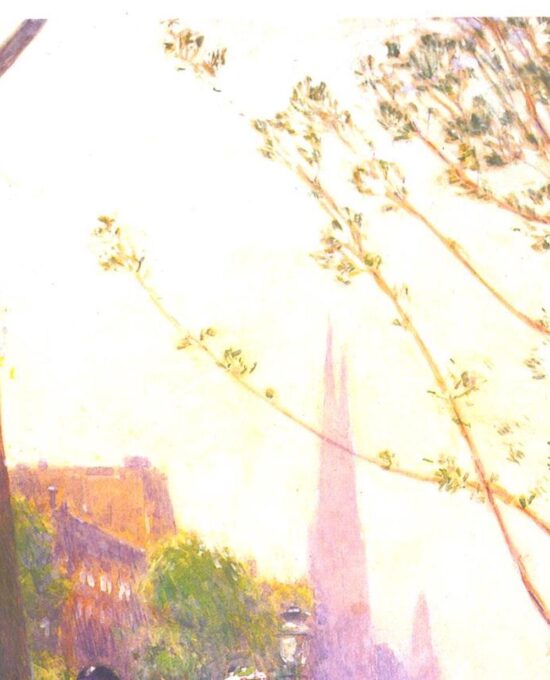Childe Hassam “Sunday on Fifth Avenue” Vintage art book page