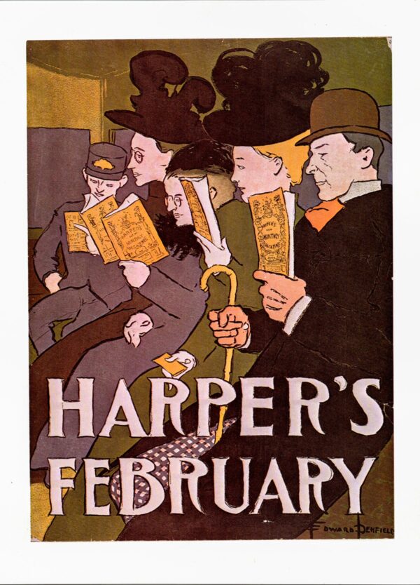 Edward Penfield "Harper's" 1897 Vintage art-book page - Image 2
