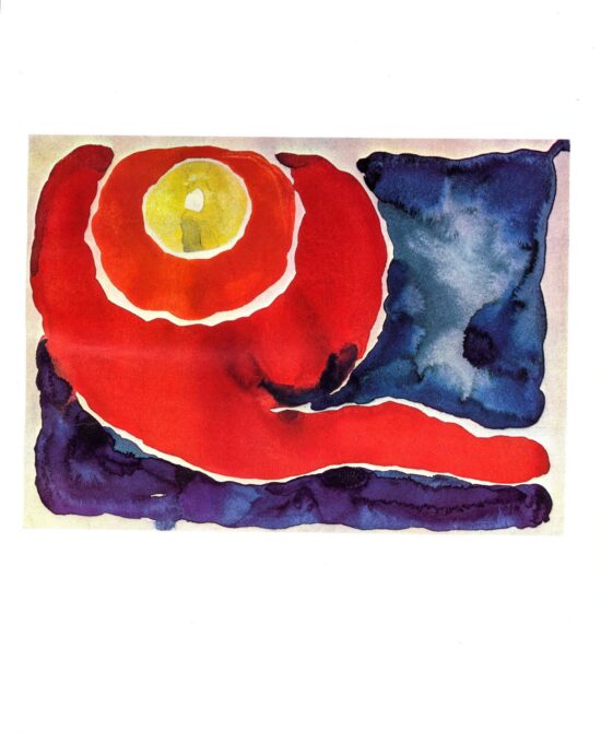 Georgia O’Keeffe print 1917 “Evening Star V”  10 1/4″ x 14″ vintage book plate  Ready to frame