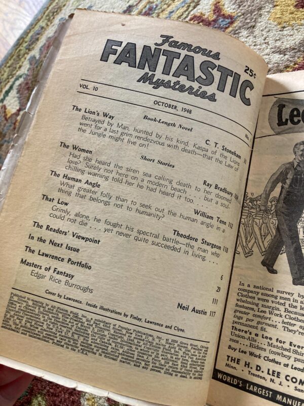 Ray Bradbury short story "Famous Fantastic Mysteries" Pulp fiction magazine October 1948 - Image 6
