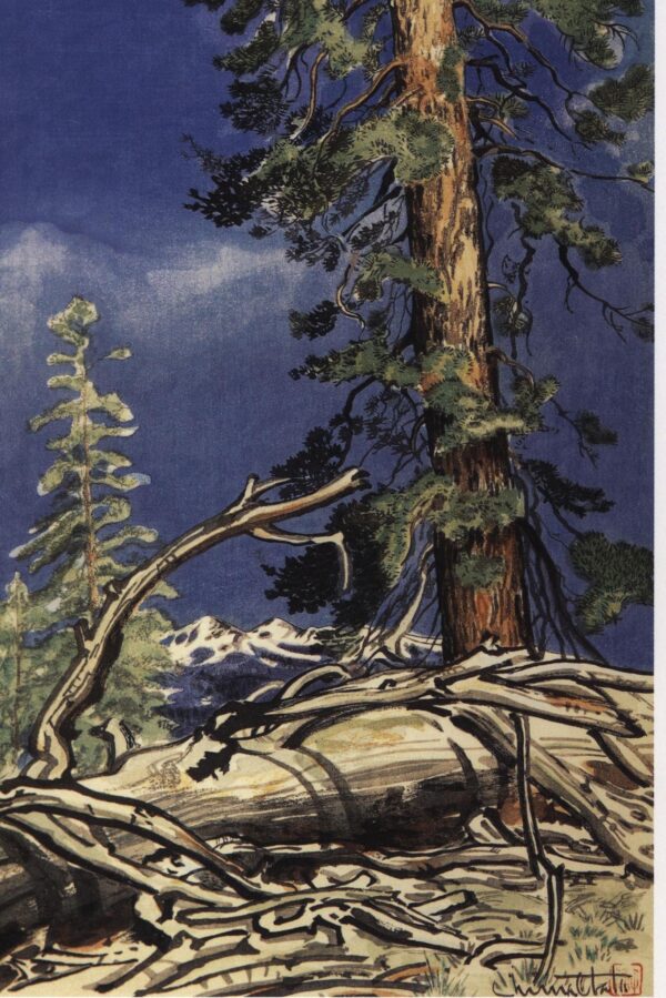 Yosemite Valley "Life and Death, Porcupine Flat" Chiura Obata 1930 Vintage art book page - Image 2