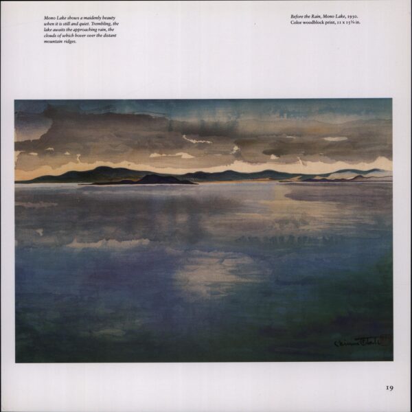 Yosemite Valley "Before the Rain, Mono Lake" Chiura Obata 1930 Vintage art book page - Image 3