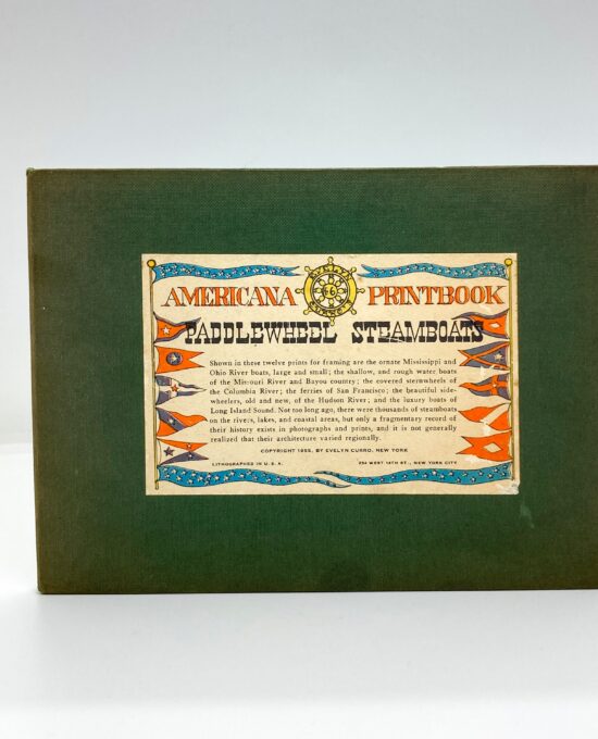 Paddlewheel Steamboats Amercana Printbook 1955 12 full-color prints