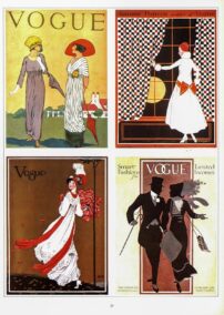 Antique Vogue Magazine cover art [1912-1914] Changing style trends and