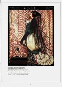 Antique Vogue Magazine cover art [1915/16] Ladies in dramatic outfits Vintage
