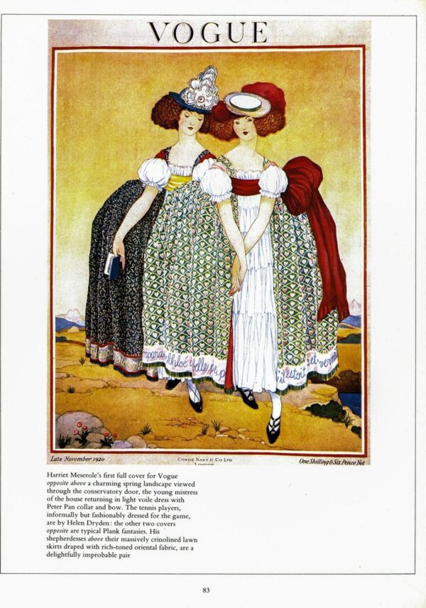 Antique Vogue magazine cover art Plank shepherdesses / Alice Little girl [May & - Image 2