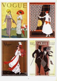 Antique Vogue Magazine cover art [1912-1914] Changing style trends and