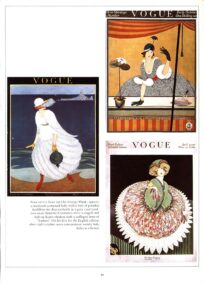 Antique Vogue Magazine cover art [1917/18] Ladies in dramatic outfits Vintage