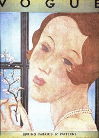 Vintage art book page Georges Lepape Autocar Vogue cover art