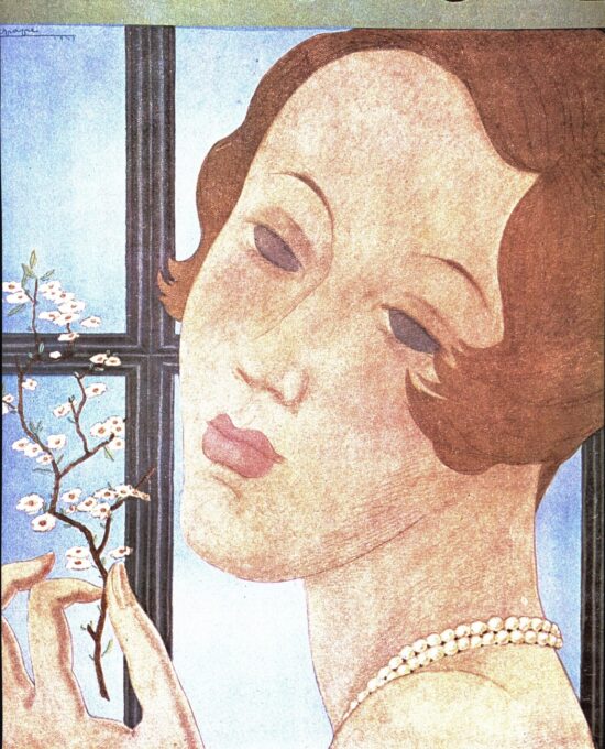 Vintage art book page Georges Lepape Autocar Vogue cover art
