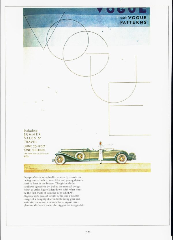 Vintage art book page Georges Lepape Autocar Vogue cover art - Image 2
