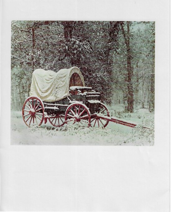 James Bama Western art “Chuck Wagon in the Snow” Vintage book print