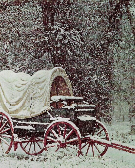 James Bama Western art “Chuck Wagon in the Snow” Vintage book print