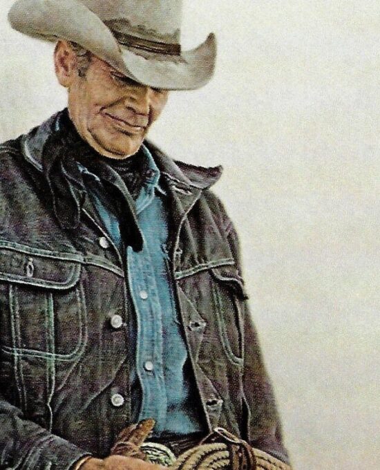 James Bama Western art “Slim with saddle” Vintage book print