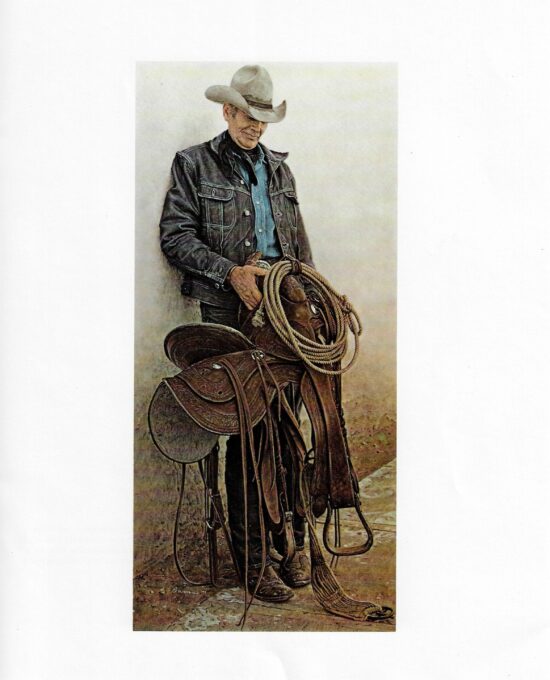 James Bama Western art “Slim with saddle” Vintage book print