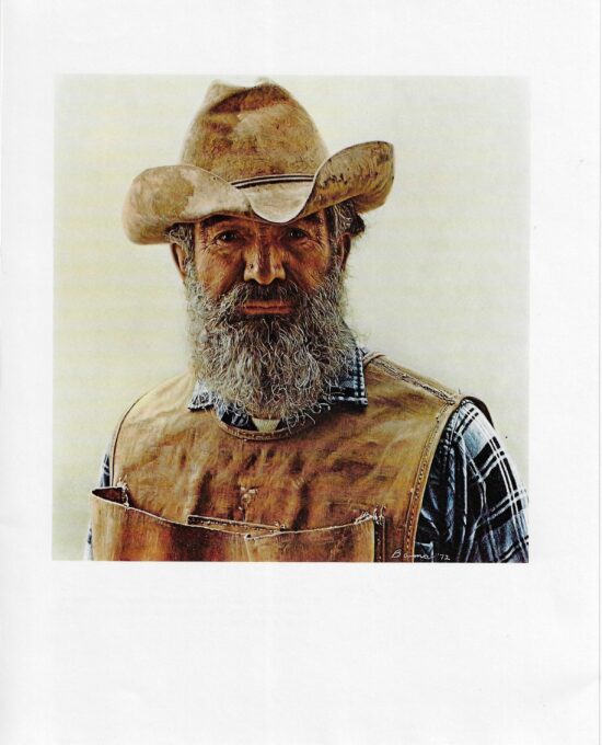 James Bama Western art Portrait of a prospector Won a purple heart in WWII Vintage book print