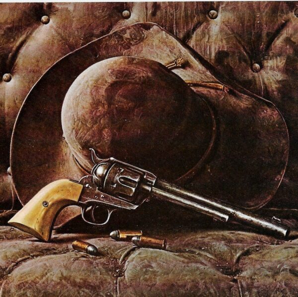 James Bama Western art 1880's frontier colt 6-shooter Vintage book print - Image 2