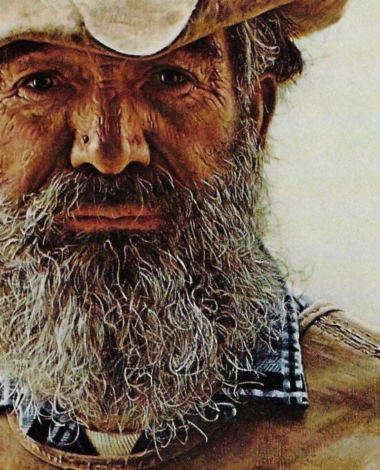 James Bama Western art Portrait of a prospector Won a purple heart in WWII Vintage book print
