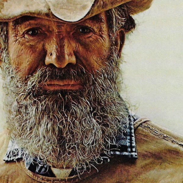 James Bama Western art Portrait of a prospector Won a purple heart in WWII Vintage book print - Image 2