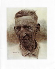 James Bama Western art "Portrait" Cowboy, homesteader, maker of roads in Yellowstone Park Vintage book print