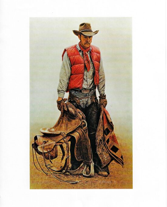 James Bama “29 year old Outfitter and Rodeo Rider” 1973 Vintage page from ’70s art book