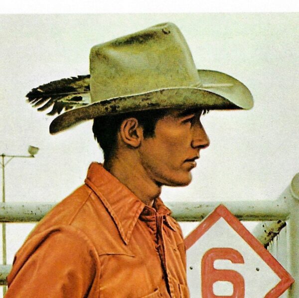 James Bama "High School Bronc Rider" 1974 Vintage page from '70s cowboy art book Cody, Wyoming
