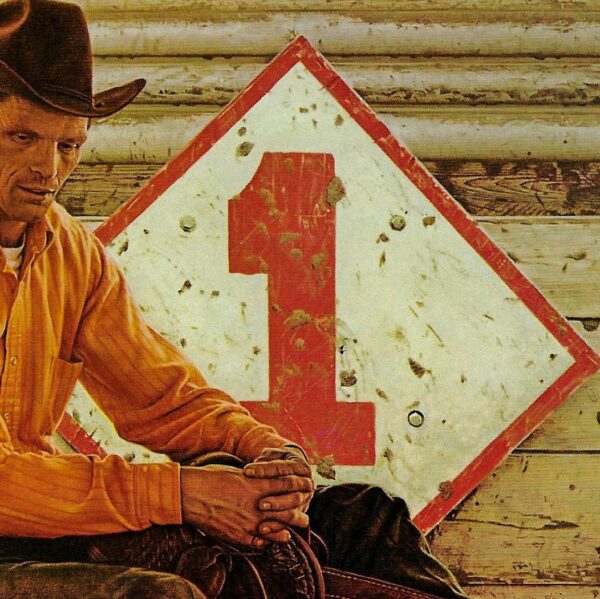 James Bama "Bill Smith, Number One World Champion Saddle Bronc Rider" 1974 Vintage page from '70s cowboy art book - Image 2