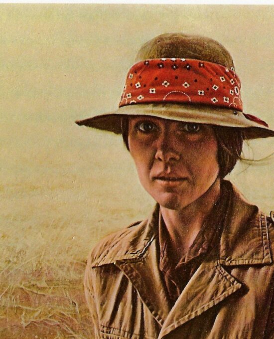 James Bama “Lynne with hat” 1972 Vintage page from ’70s cowboy art book