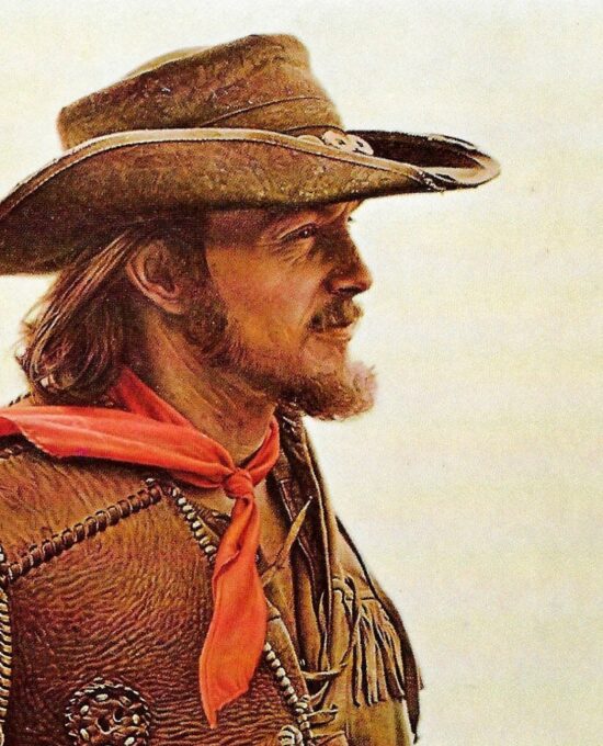James Bama “Cowboy with hand-made saddle bag” 1973 Vintage art print